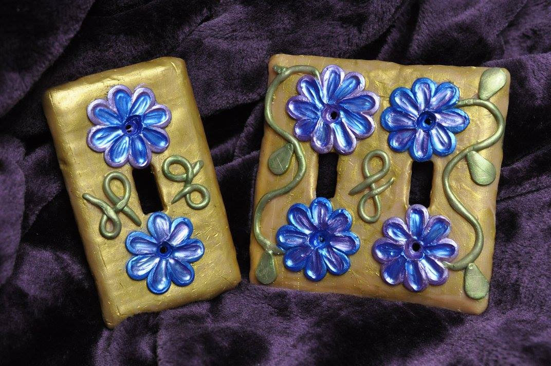 Matching Floral Light Switch Covers Through The Looking Glass Farm   Art Nouveau 